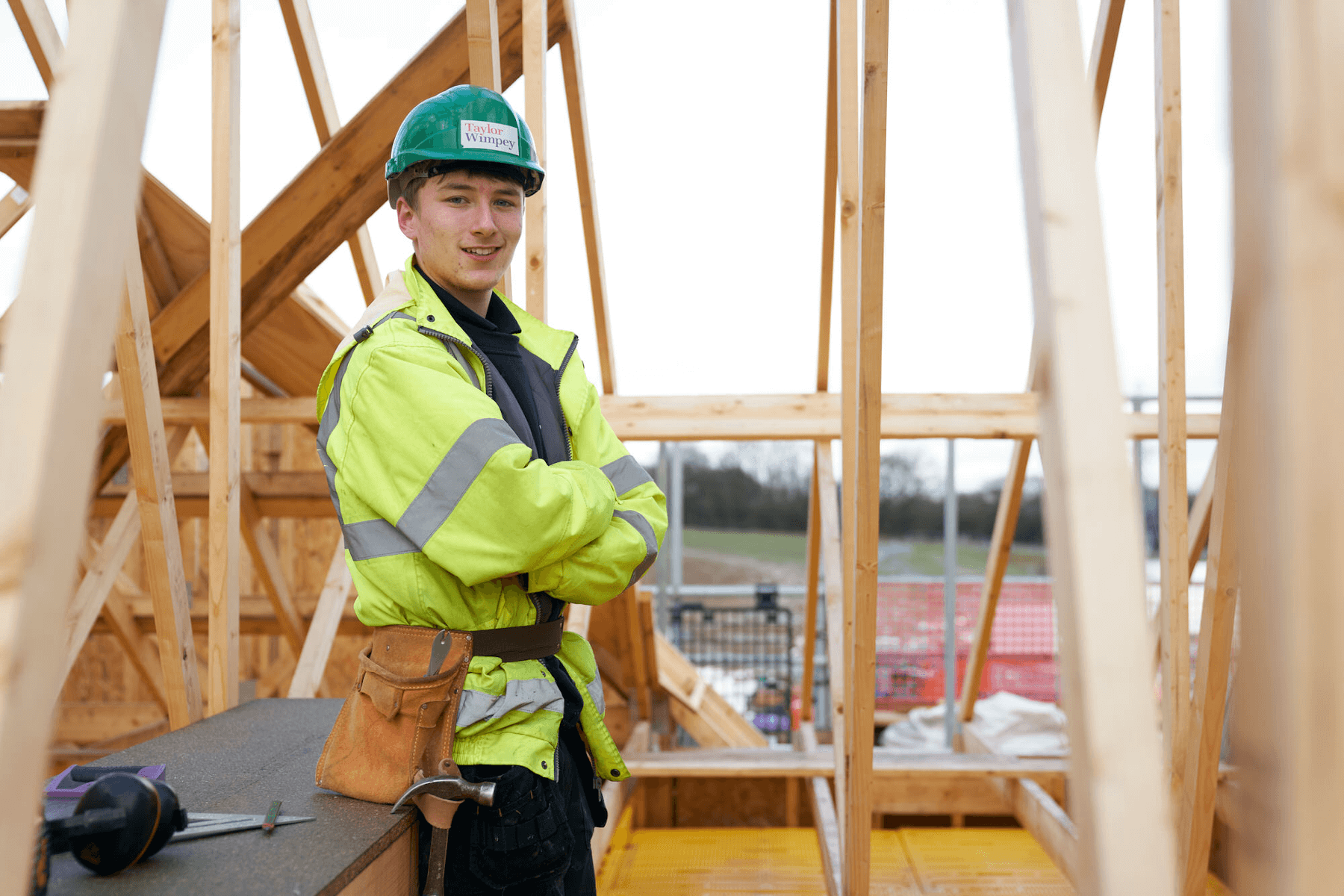 Construction staff with clipboard